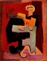 Man with mandolin 1920 cubism Pablo Picasso